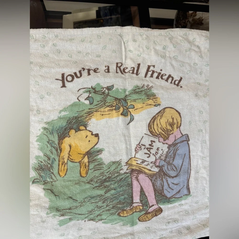 Vintage Disney Classic Pooh You’re a Real Friend Pillowcase Winnie the Pooh